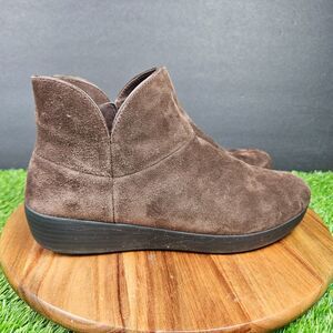 FitFlop Womens Supermod Bootie Suede Leather Ankle Boot Shoes Chocolate Size 10